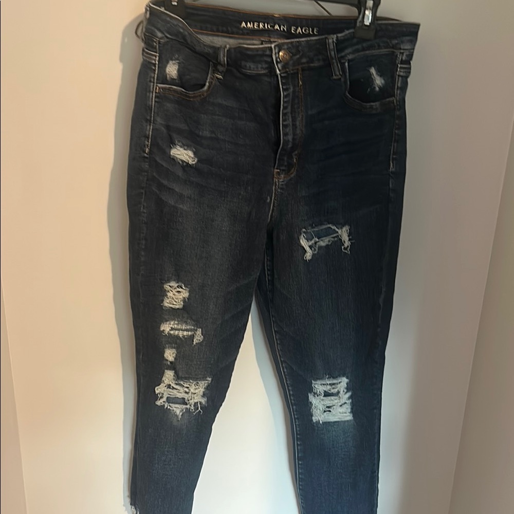 American Eagle Outfitters Women's Distressed Blue Jeans